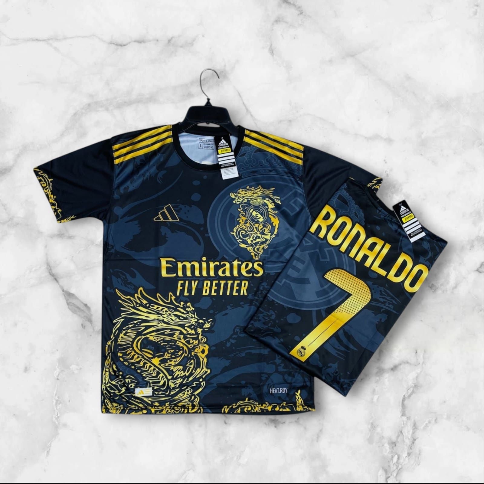 Real Madrid Dragon Jersey - Ronaldo #7 (White/Gold)